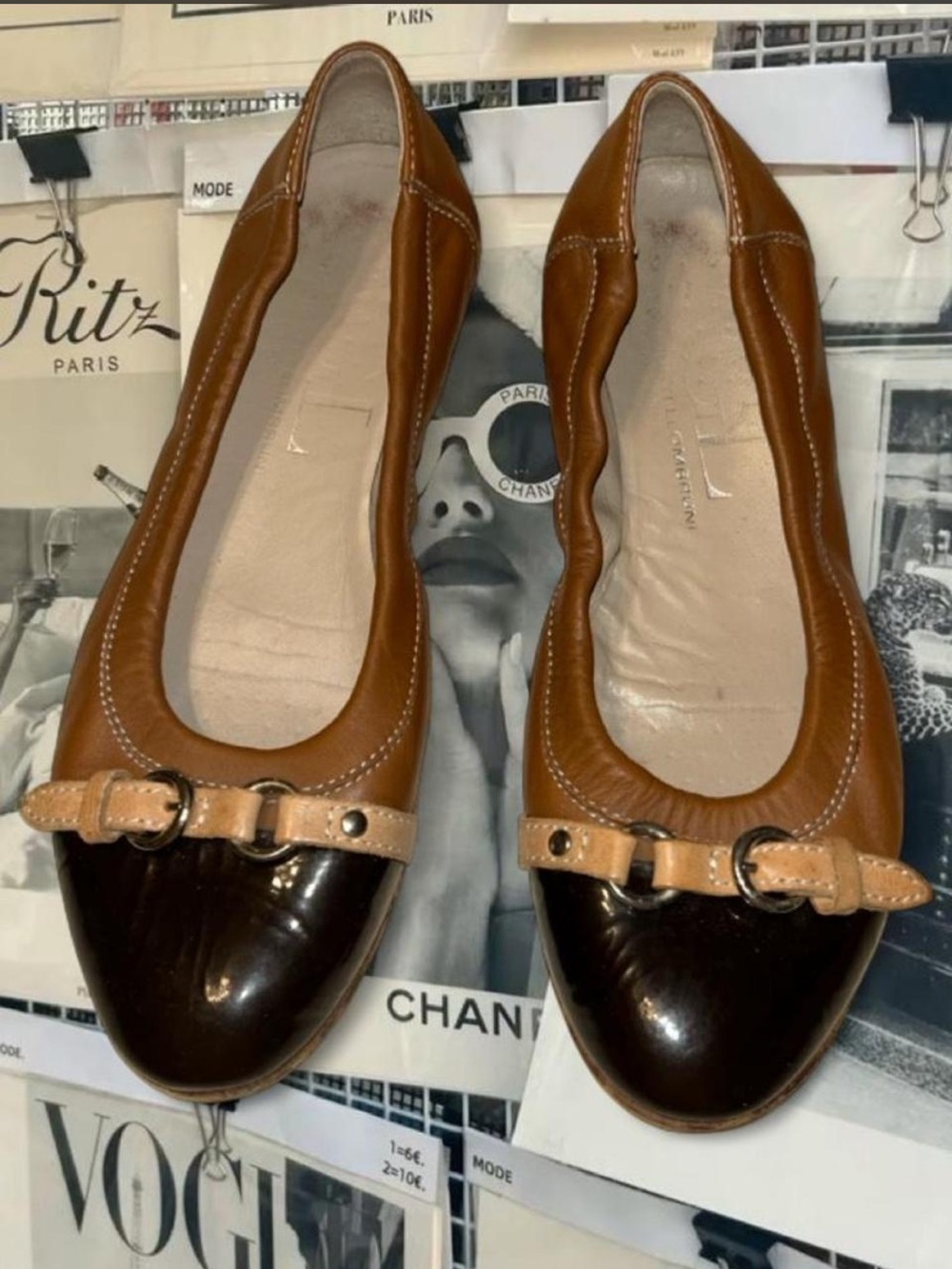 AGL Attilio Giusti Leombruni Monika Leather Cap-Toe Ballet Flats